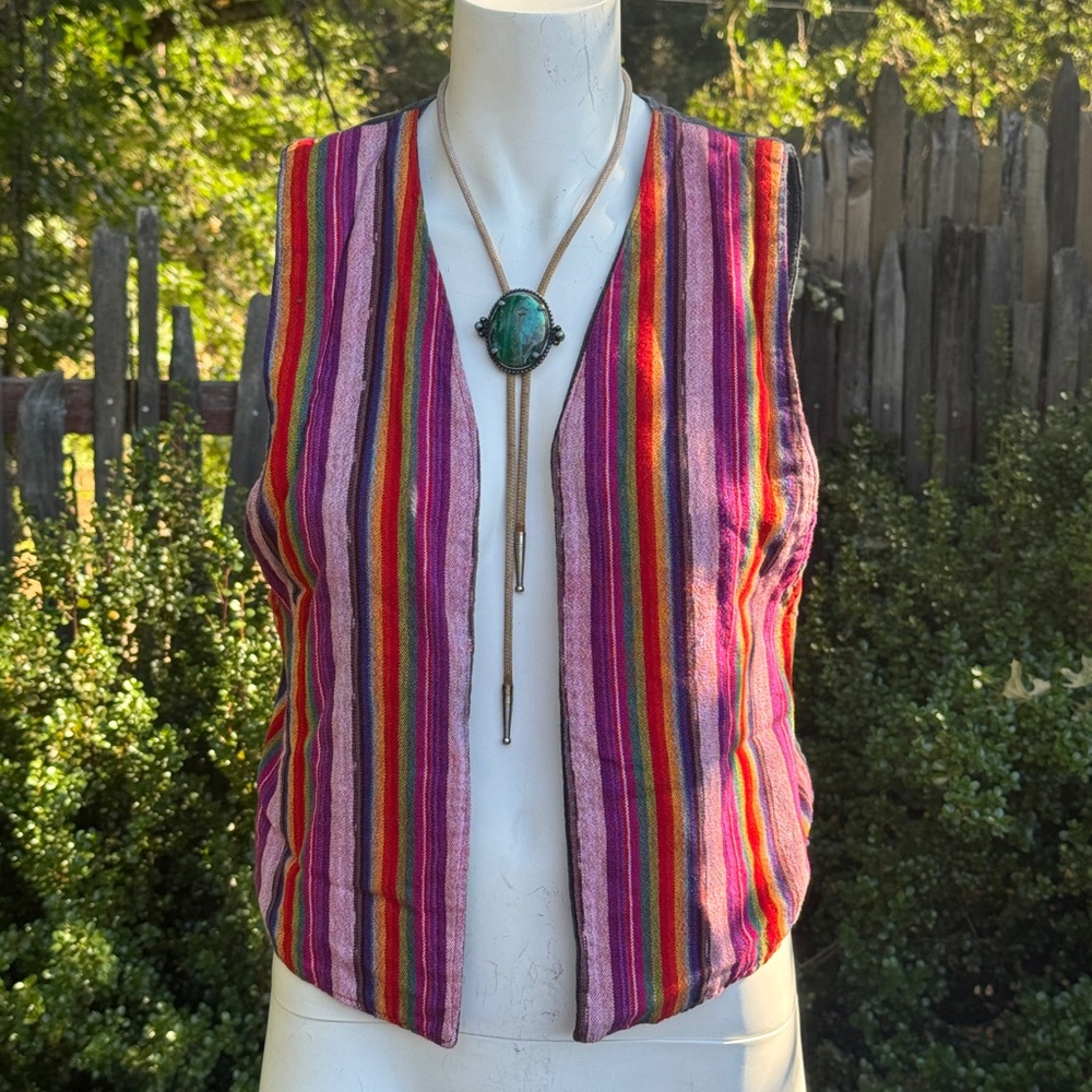 Vintage Pink and Purple Boxy Sleeveless Vest